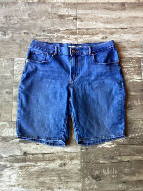 LEVI’S Bermuda Shorts Blue Denim Stretch Women’s 31